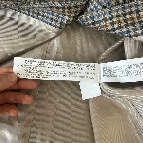 NWOT Zara Multicoloured Houndstooth Print Button-Up Wool Midi Skirt Size S - Picture 14 of 15